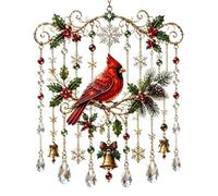 Décorations et ornements de fenêtre peints à l'acrylique de Noël (Style 4) | Pendentifs Père Noël en cristal peint - des décorations de fenêtre qui créent une ambiance festive