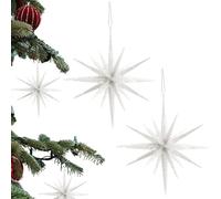 Décorations Étoiles 3D, 2 Pièces Ornements Arbre De Noël À Paillettes, Décoration Fêtes Pour Maison Salon Chambre École Appartement Magasin Salle De Classe Espaces Réduits