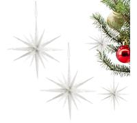 Décorations Étoiles 3D,2 Pièces Ornements Arbre De Noël À Paillettes | Suspension pour Fête Magasin Cuisine Salon Salle de Classe Petits Espaces