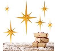 Décorations Étoiles De Noël, Suspension Murale pour Fêtes, 6 Pièces d'art Mural Suspendable pour Décorateurs d'Intérieur Salon Chambre Couloir Porte Fenêtre Bureau