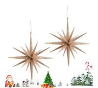 Décorations Étoiles pour Arbre De Noël | 2 Pièces Pendaison Brillant pour Sapin | Décoration de Fête pour Petits Espaces Maison Chambre Cuisine École Magasin