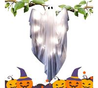 Décorations Fantôme Halloween | Fantôme Lumineux à Intensité Réglable | Statuettes Effrayantes et Mignonnes Suspendables avec Son pour Jardin Fête Nuit Fenêtre Maison Porte Intérieur Porche,Pour Intér