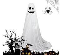 Décorations fantômes à l'extérieur, fantômes en Tissu Blanc éclairés pour Halloween,Grands en Tissu Blanc éclairés | Ornement de Porche fantôme en pour la Maison avec guirlandes l