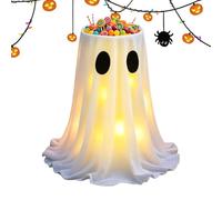 Décorations Fantômes d'halloween en Plein Air - Comprend 8 Modes D'éclairage Vif Et Une Télécommande sans Fil pour Créer Une Ambiance D'entrée Effrayante | Présentoir De Bol Porte-Bonbons Fantôme