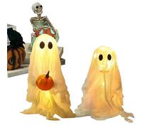 Décorations Fantômes Intérieur,Sculpture de Fantôme Mignon pour Halloween - 2 Pièces Décorations Lumineuses Gothiques Festives Pour Maison Fête Jardin Fenêtre Bar Porche Magasin Intérieur Extérieur Ta