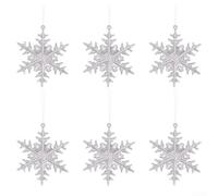 Décorations festives en acrylique en forme de flocon de neige pour arbres de Noël pour créer une sensation de vacances confortable (9 cm x 9 pièces)
