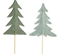 Décorations florales de Noël Feutre Sapin vert 11x3,5cm 6 pièces