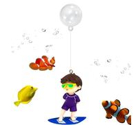 Décorations flottantes pour aquariums,Lovely Diver Cartoon Fish Playmate pour aquarium - Pendentif flottant de visualisation de gros plongeur, accessoires d'aquarium de dispositif flottant de réservoi