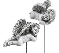Décorations funéraires Décor ange Figure funéraire Résistant aux intempéries Polyresin 4er Set