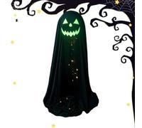 Decorations Ghoul Phantom Centerpiece Life-Size Yard-Stake Battery-Operated Glowing Eyes Flashing Lights Sound-Activated Setup Weatherproof Fabric Tattered Robe Adjustable Arms Ho
