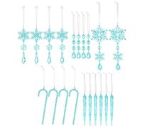 Décorations Glaçon pour Sapin De Noël,20 Pendentifs Décoratifs Transparents Festifs,Décorations De Sapin De Noël pour Fêtes d'hiver - pour Nouvel an Mariage Anniversaire Fenêtre Cheminée Porte