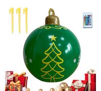 Décorations Gonflables De Noël pour Extérieur 61 Centimètres - Boule Ornement avec Illumination,Ornement Géant 16 Couleurs pour Jardin Extérieur Piscine Entrée