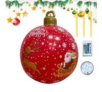 Décorations Gonflables De Noël pour Extérieur 61 Centimètres, Sphère De Noël Extérieure avec Illumination, Ornement Géant 16 Couleurs pour Jardin Extérieur Piscine Entrée