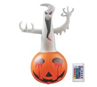Décorations gonflables d'halloween extérieur Ghost de Mignon avec des lumières LED intégrées du Chapeau de sorcière exploser Les décorations de Cour gonflables | Décor de fantômes de citrou