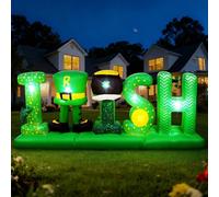 Décorations gonflables pour la Saint-Patrick de 2,4 m, lumières LED intégrées, lettres irlandaises gonflables avec trèfles et pièces d'or et pièces dorées pour l'extérieur, la Saint-Patrick, la