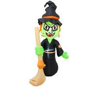 Décorations Halloween Extérieur Gonflable - Décor Sorcière Halloween 1.55m Gonflable avec Lumières LED Intégrées | Décoration Horreur Extérieur Intérieur Pour Maison Jardin Allée Patio Centre Commerci