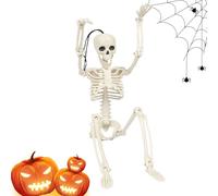 Décorations Halloween Squelette Complet - Squelette Humain Complet Corps Entier Halloween,Osseux Articulé de 90 cm pour Jardin Chambre Maison Hantée Terrasse