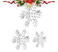Décorations Hivernales pour l'Intérieur | 3 Signes Décoratifs pour Centre de Table,Pièce Maîtresse en Blocs de Flocons de Neige 3D,Pour Étagère Style Ferme Fête Anniversaire