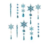 Décorations Icicles - 10 pièces incassables | Snowflake Teardrop Winter Decor Set For Christmas, Holiday, Indoor & Outdoor Use On Walls, Window, Doors, Bedrooms, Yards, Porches, And Living Spaces