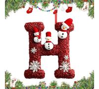 Décorations initiales pour sapin de Noël, lettres plates 2D de A à Z - Décorations à suspendre pour sapin de Noël pour loisirs créatifs, bonhomme de neige en pain d'épices, lettres de l'alphabet pour