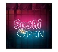 Décorations intérieures au néon D'Ambiance Apaisante Lampe Enseignes Lumineuses Au Néon pour Sushis, Alimentées par, Idéales pour Les Restaurants(B,70X54CM)