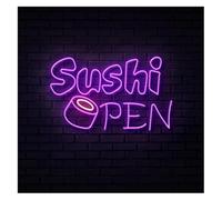 Décorations intérieures au néon D'Ambiance Apaisante Lampe Enseignes Lumineuses Au Néon pour Sushis, Alimentées par, Idéales pour Les Restaurants(A,70X54CM)