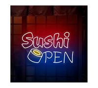 Décorations intérieures au néon D'Ambiance Apaisante Lampe Enseignes Lumineuses Au Néon pour Sushis, Alimentées par, Idéales pour Les Restaurants(F,70X54CM)