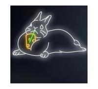 Décorations intérieures au néon D'Ambiance Apaisante Lampe Panneau Néon en Forme De Lapin avec Boisson Au Thé Aux Perles Animal Mignon Lumière