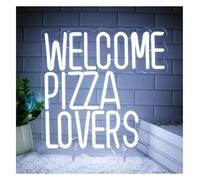 Décorations intérieures au néon Décoration lumineuse au néon Bienvenue aux amateurs de pizza pour enseigne LED pour décoration murale