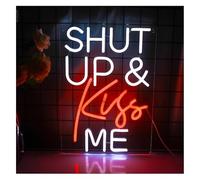 Décorations intérieures au néon Décoration lumineuse au néon Tais-toi Embrasse-moi pour les lumières Lettres Panneau mural LED pour bar Chambre