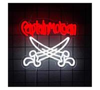 Décorations intérieures au néon Décoration lumineuse néon Captain pour Morgan's, enseigne et veilleuse blanche à double bord 27,5 x 32 cm