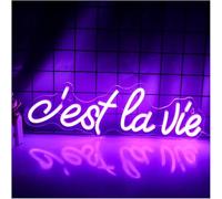 Décorations intérieures au néon Décoration murale lumineuse LED « C'est la vie » pour chambre, mariage, anniversaire, fête