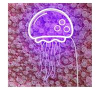 Décorations intérieures au néon Décoration murale lumineuse néon en forme de méduse violette, idéale pour un aquarium, une chambre, fête ou club