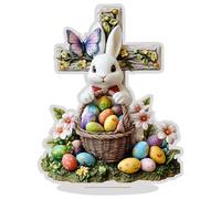 Décorations Lapin - Acrylique 2D Printemps Saisonnier | Décorations de Vacances Saisonnières Avec Œufs Lapin,Pour Salle À Manger Chambre Étagère Fête Mariage