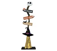 Décorations lumineuses de sorcière d'Halloween - Panneau à balai effrayant à DEL en bois, décoration lumineuse pour porche d'Halloween et cour | Balai de sorcière lumineux pour porte d'entrée