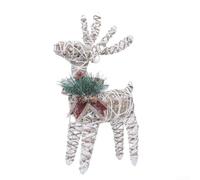 Décorations lumineuses en forme de renne de Noël, charme rustique avec lumière LED chaude, pièce de décoration polyvalente pour étagères, cheminées, pour une utilisation en intérieur (lampe cerf en