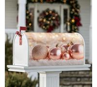 Décorations magnétiques pour boîte aux lettres de Noël, paillettes de Noël, décoration de jardin, cour, 45,7 x 53,3 cm, or rose