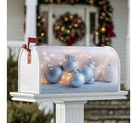 Décorations magnétiques pour boîte aux lettres, guirlandes lumineuses festives de Noël, protection de boîte aux lettres argentée pour décoration de cour avant, 53,3 x 64,9 cm