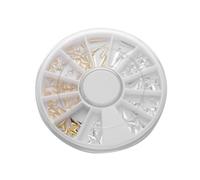 Décorations Métalliques pour Ongles, 12 Compartiments, Nail Art DIY | Assortiment Polyvalent pour Manucure Maison, Créations de Filles et Artisanes, Embellissement de Coques Téléphone Compatibles