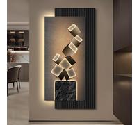 Décorations Murale 3D avec Lumières LED - Sculptures Murales Modernes, Art Mural À LED Paysage Créatif avec Lumière pour Salon Et Entrée(A,40 * 80cm)