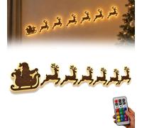 Décorations murales à LED en forme de renne, 7 pièces de lumières de | Lot de 7 stickers muraux 3D pour décoration de fenêtre de maison ou de fête