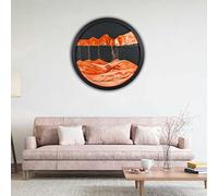 Décorations murales Art du Sable en Mouvement, sablier 3D Paysage de mer Profonde, Mouvement Liquide d'art de Sable Rotatif à 360 °, Affichage de Cadre en Verre Rond Jouet Relaxant