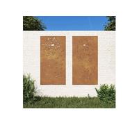 Décorations murales de jardin 2pcs 105x55 cm design de fleur