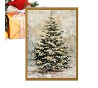 Décorations Murales de Noël avec ,Tableau Mural Sur Toile Lumineux Avec Arbre De Neige | Affiche Encadrée de Noël | Pour La Chambre, L'Entrée, La Maison, L'Escalier, Le Couloir, La Fête Et La