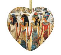 Décorations murales en céramique à suspendre en forme de cœur en forme de cœur pour sapin de Noël en Égypte antique