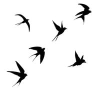 Décorations murales en métal pour oiseaux,6pcs Black Birds Metallic Wall Art Decor,Swallow Metal Outdoor Hanging Decorative,Bird Wall Sculpture for Home Kitchen Patio Living Room Bathroom Garden