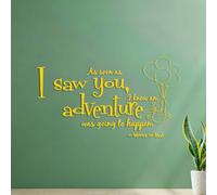 Décorations murales en vinyle Bébé dessin animé Dès que je t'ai vu, j'ai su qu'une aventure allait se produire 35x62.4cm Décoration de carrosserie Jaune