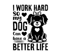 Décorations murales en vinyle Chien 51x66.8cm N'abîme pas le mur Noir