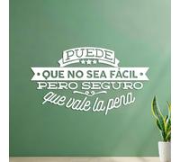 Décorations murales en vinyle Citations espagnoles Puede Que No Ea Facil Pero Inspiration 42x73.7cm Ne se décolle pas Blanc