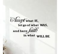 Décorations murales en vinyle Citations inspirantes Accepter ce qui est Lâcher prise sur le passé 53x101.2cm N'abîme pas le mur Noir